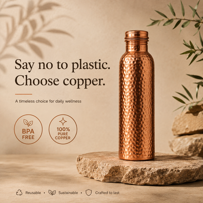 Pure Copper Water Bottle – HERA: Naturally Purified Water, Plastic-Free