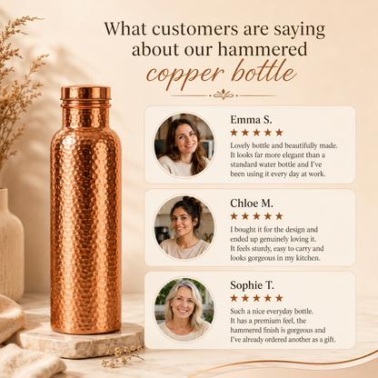 Pure Copper Water Bottle – HERA: Naturally Purified Water, Plastic-Free