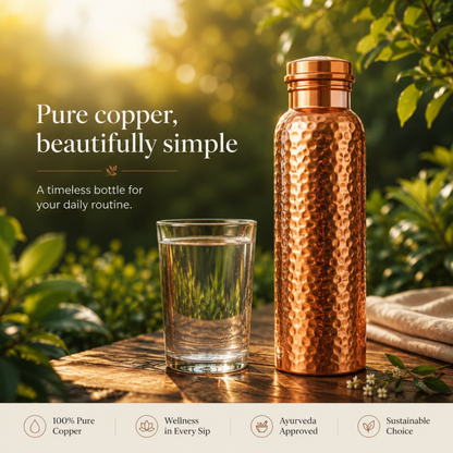 Pure Copper Water Bottle – HERA: Naturally Purified Water, Plastic-Free