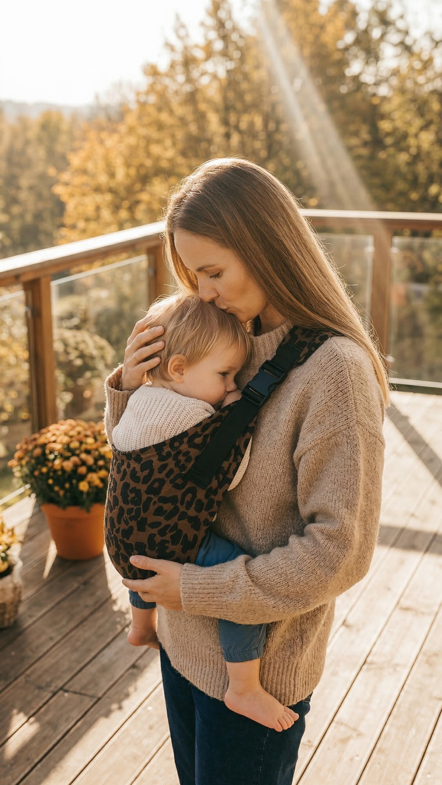 Toddler Carrier Leopard Print Brown